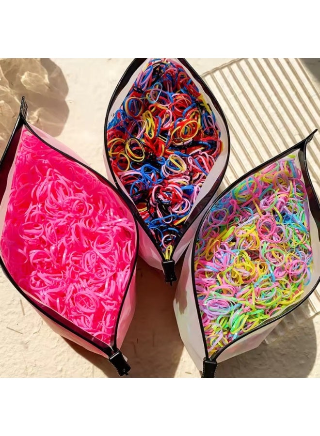 2000-Piece Rubber Bands Multicolour One Size Hair Ties Rubber Bands, Small Elastic Mini Hair Bands, Soft No Damage Ponytail Holders for Kids Girls Women, Multi Color - Image 2